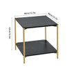 2 Tier Beside Table Sofa Side End Table Coffee Table Marble Effect Living Room
