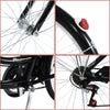 Men Women Unisex 26" Commuter Bike 7-Speed Cruiser Bicycle with Basket Black