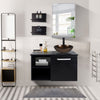 Countertop Basin Set Tempered Glass Wash Bowl Waste Tap Under Sink Unit Cabinet