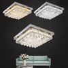 Modern Square Living Room Lamp LED Celling Light Crystal Pendant Chandelier Home