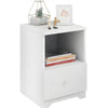 Bedroom Nightstand w/Drawer White Bedside Chest Side Table Cabinets UK