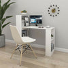 White Computer Desk with Shelves Laptop Table Home Office Corner Workstation New