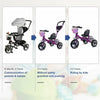 4-in-1 Baby Tricycle Stroller Folding Kids Trike Detachable w/ Canopy Pedal Bike
