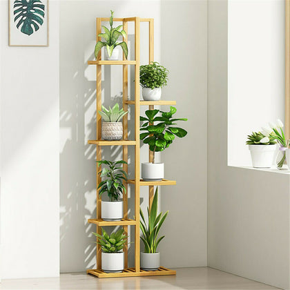 VINTAGE 5/6 TIER LADDER SHELF CORNER STORAGE UNIT PLANT STAND DISPLAY WOOD RACK