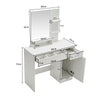 Dressing Table Stool Bedroom Vanity Set Makeup Desk w/Mirror,Drawe