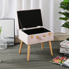 Velvet Storage Stool Trunk Ottoman Bedroom Dressing Vanity Chair Pouffe Seat