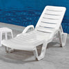 Sun Lounger Outdoor Garden Patio Relaxer White Recliner Bed Terrace Furniture