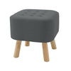 Linen Fabric Padded Stool Bench Footstool Pouffe Living Room Bedroom Footrest