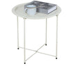 Portable Folding Coffee Side Console Table Round Metal Tray Top Night Stand UK