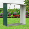 Galvanised Steel Garden Shed Outdoor Log Store House Wood Firewood Storage Unit