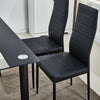 Glass Dining Table and Chairs 4 Seater Room Kitchen furniture Black Dining Set