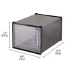 Mondeer 8/12 pcs Stackable Shoe Organiser Boxes Shoe Cabinet Transparent/Black