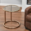 C-Shaped Round Glass Coffee Table Side Table Lamp Stand Bedroom Living Room