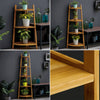 Bamboo Wood Shelves 3/4/5Tier Corner Ladder Shelf Bookcase Plant Stand Rack Unit