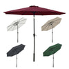 Round Garden Parasol 2.5M 2.7M 3M Sun Shade Patio Umbrella W/ Crank Tilt