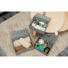 Storage Basket Hamper Resin Woven Grey Set of 3 Box With Lid & Lock Decoration
