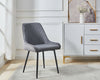 Set of 1/2 Dining Chairs Velvet Chair Padded Seat Metal Legs Home Kitchen Grey