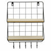 Rectangle Double Shelf Unit With Hooks, 2 Tier Floating Shelves, Spice Rack