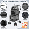 Double-Layer Pet Stroller Pushchair 3-in-1 Folding Dog Cat Walk Travel Carrier