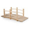 Wooden Garden Bridge Fir Wood Bridge Outdoor Pond Walkway Lawn Déco with Railing