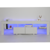 160cm High Gloss White TV Stand Cabinet Unit Doors Storage with RGB LED Cupboard
