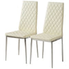 2/4pcs Kitchen Dining Room Chairs Dinning Chair PU Leather Padded Seat Metal Leg