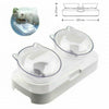 Double Bowls Raised Stand For Cat Dog Pet Puppy Non-Slip Splash Feeder Food Bowl