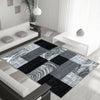MODERN DESIGN RUG BLACK GREY SOFT LARGE LIVING ROOM FLOOR BEDROOM CARPET RUGS