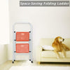 2/3 Step Ladders Portable Compact Folding Metal Ladder Stool Heavy Duty Steel