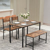 3/4 Piece Dining Table Chair Set Kitchen Wooden Compact Metal Frame 2 or 4 Seat