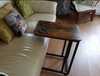 Industrial Side Table Vintage Sofa End On Wheels Stand Rustic Metal Coffee Unit
