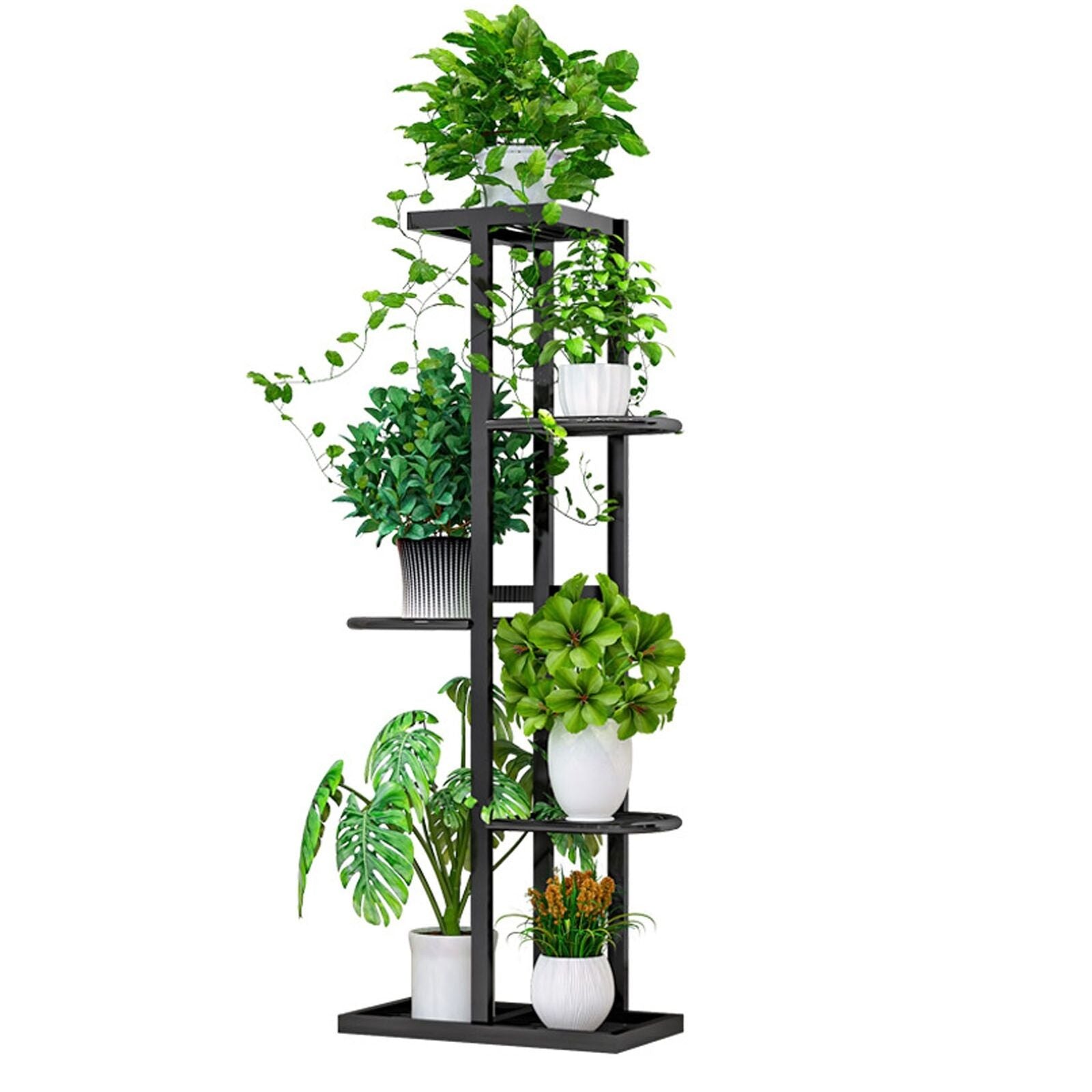 5 Tier Metal Flower Rack 6 Holder Shelf Indoor Outdoor Plant Pot Display Stand