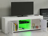 Modern White TV Cabinet Stand Unit 2 Doors Sideboard with LED Lights Living Room