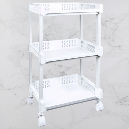 3 Tier Kitchen Storage Trolley On Wheels Bathroom Roller Rack Shelving Unit Cart
