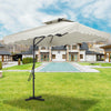 Garden Parasol Banana Cantilever Umbrella Crank Sun Shade Patio Outdoor W/ Base