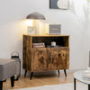 Industrial Storage Cabinet Wooden Cupboard Buffet Sideboard W/ Wine Glass Holder