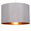 Large 40cm Grey & Copper Modern Easy Fit Ceiling Light Shade Faux Silk Pendant