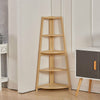 5 Tier Wooden Corner Ladder Shelf Storage Display Rack Bookshelf Free Standing