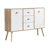 Modern 2 Door 3 Drawers Cupboard Storage Cabinet Unit Sideboard Table Kitchen BN