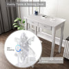 LED Dressing Table Set White Vanity Makeup Table 4 Drawers Adjustable Mirror