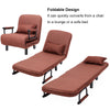 Single Folding Sofa Bed Chair Modern Fabric Sleep Function Holder With Pillow