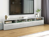 Modern 100cm TV Cabinet Unit Stand White High Gloss Door & Matt Body LED Lights