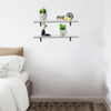 Pack of 2 Floating White Corner Shelf Shelves Wooden Wall Storage Unit Bedroom