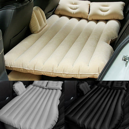 Inflatable Car Air Bed Mattress Back Seat Cushion With 2 Pillows For Traveling