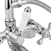 Victorian Chrome Bathroom Sink Twin Tap Bath Filler Shower Mixer Basin Mixer Set