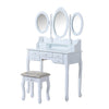 Large Dressing Table Chic Stool Mirror Set Drawers Vanity