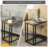Brown End Table Industrial Sofa Table Side Table for Coffee Laptop Table Rustic