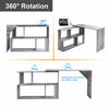 L-Shape 360° Rotating Computer PC Desk Corner Table w/Storage Shelf Home Office