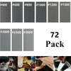 72Pcs/Set Wet And Dry Sandpaper Mixed Assorted Grit 400 600 800 1000 1200 1500