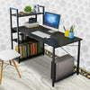 Corner Computer Desk H-shaped PC Laptop Table Home Office Workstation +4 Shelves
